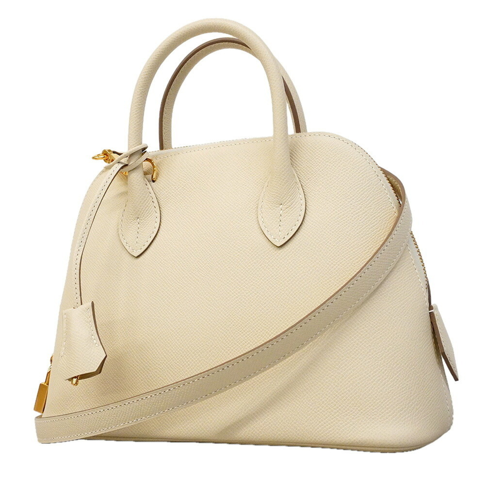 Hermes Bolide 25 Handbag, Veau Epsom Leather, Craie, K Stamp, 2-way Bag for W...